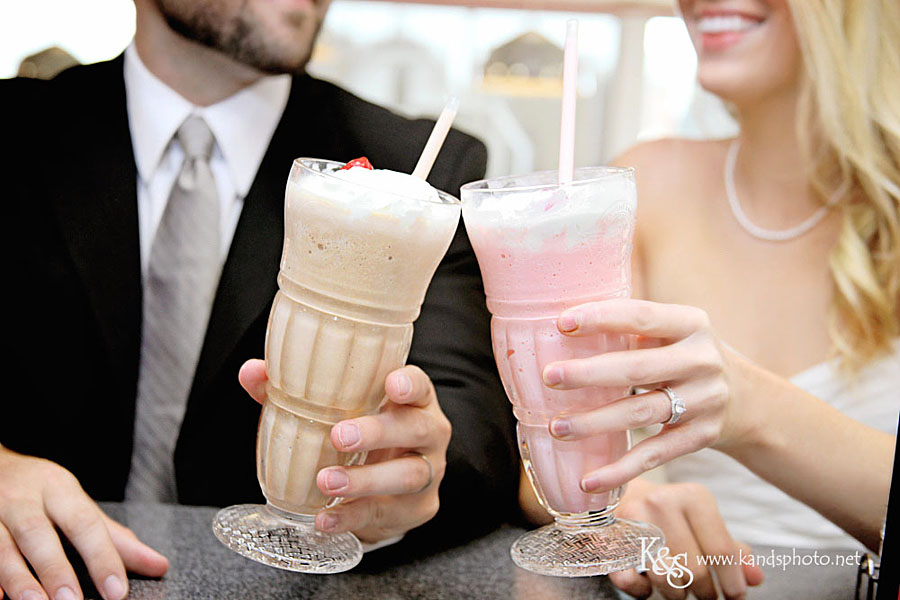 Dallas Wedding Photographers - Josh and Meredith's Day After Session at Steak and Shake