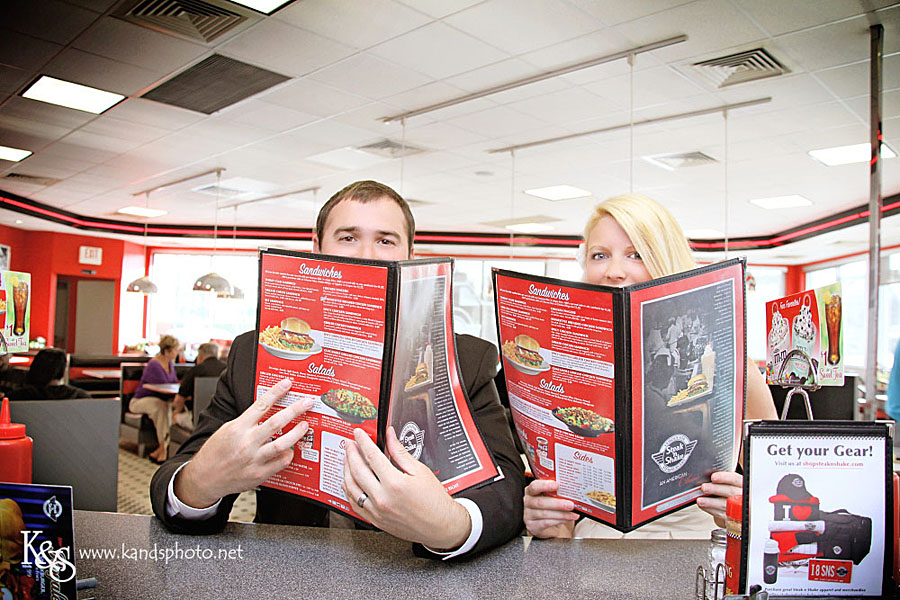 Dallas Wedding Photographers - Josh and Meredith's Day After Session at Steak and Shake