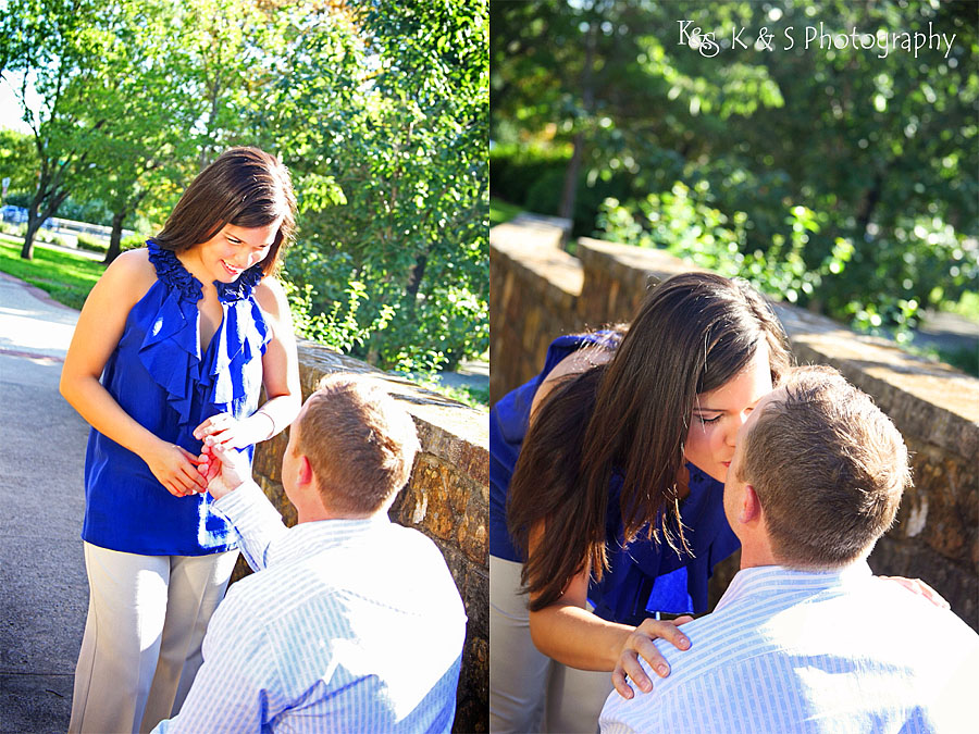 Chris and Chrystal's Engagements at Lee Park in Dallas. Photographs by Dallas Wedding Photographers, K & S Photography