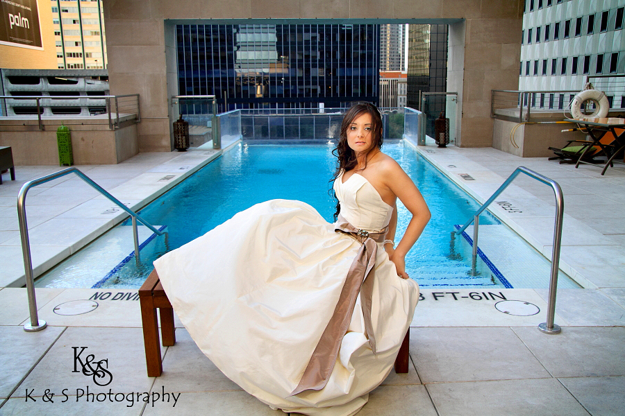 Stephanie's Bridal Session at the Joule Hotel in Dallas. Photographs by Dallas Wedding Photographers, K & S Photography