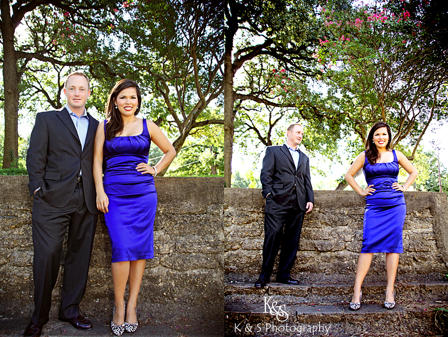 Sneak Peak of Chris and Chrystal's Engagement Session at Lee Park taken by Dallas Wedding Photographers, K & S Photography