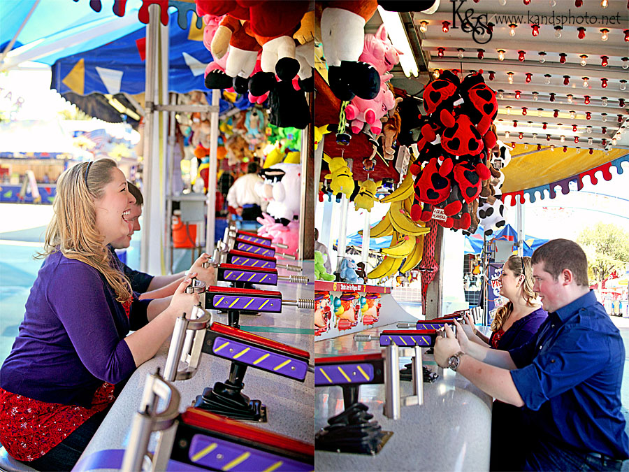 Nathan and Laura's Engagements at the Texas State Fair.  Photographs by Dallas Wedding Photographers, K & S Photography