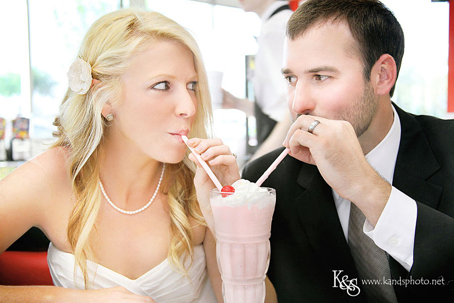 Dallas Wedding Photographers - Josh and Meredith's Day After Session at Steak and Shake