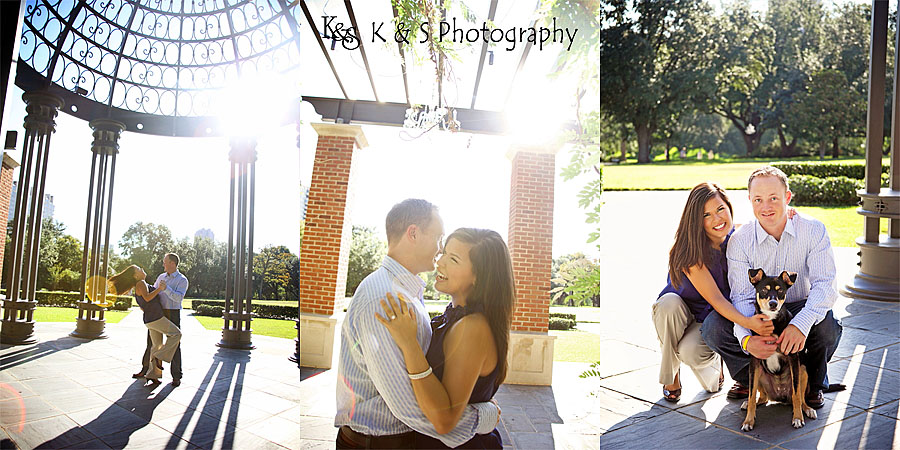 Chris and Chrystal's Engagements at Lee Park in Dallas. Photographs by Dallas Wedding Photographers, K & S Photograph