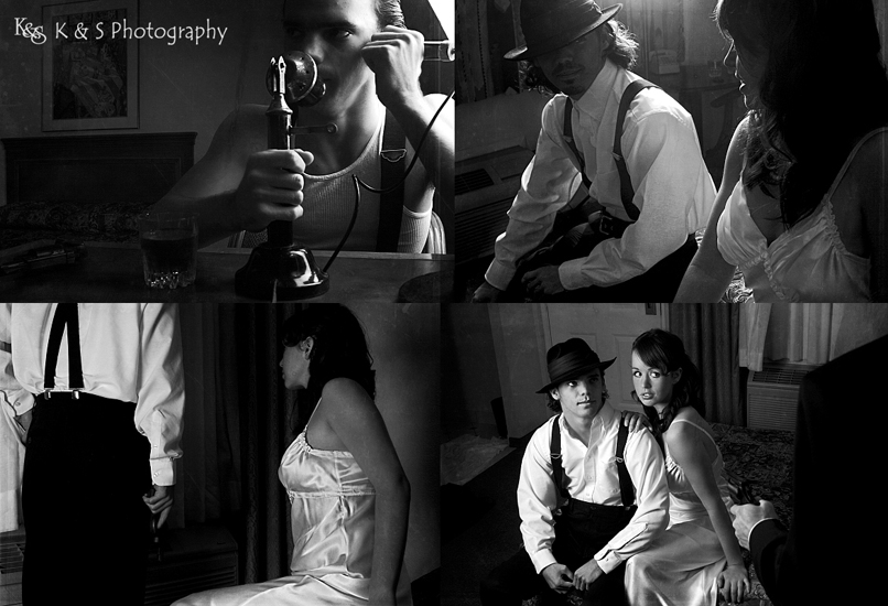 Film Noir Engagement Session by Dallas Wedding Photographer, K & S photography
