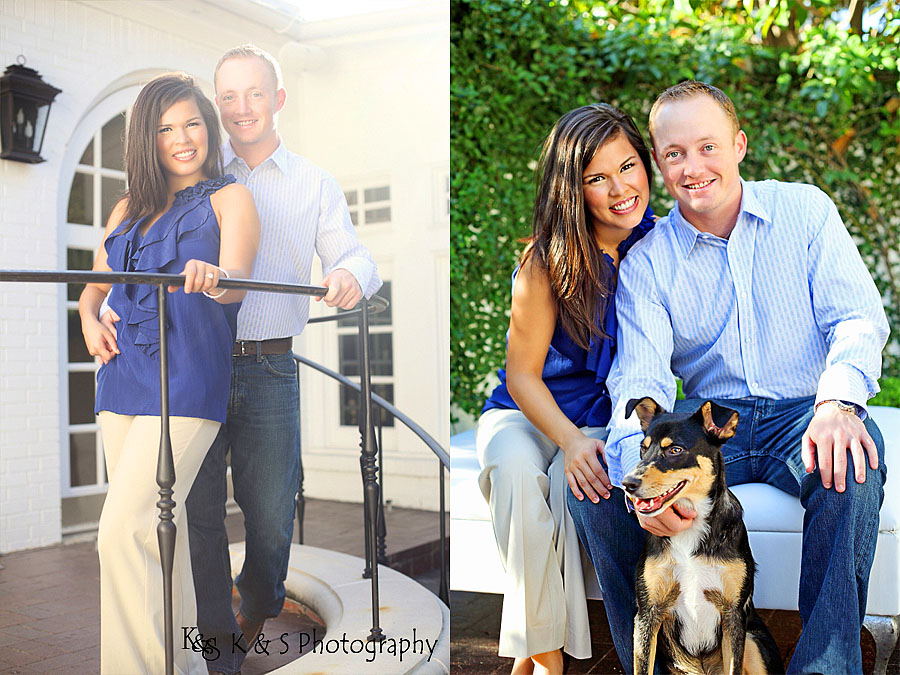 Chris and Chrystal's Engagements at Lee Park in Dallas. Photographs by Dallas Wedding Photographers, K & S Photography