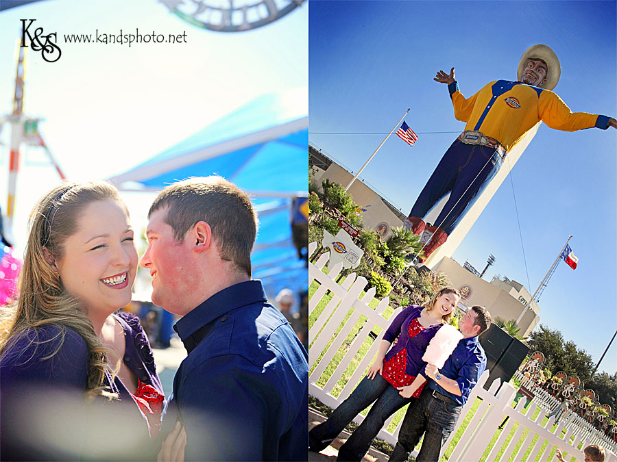 Nathan and Laura's Engagements at the Texas State Fair.  Photographs by Dallas Wedding Photographers, K & S Photography