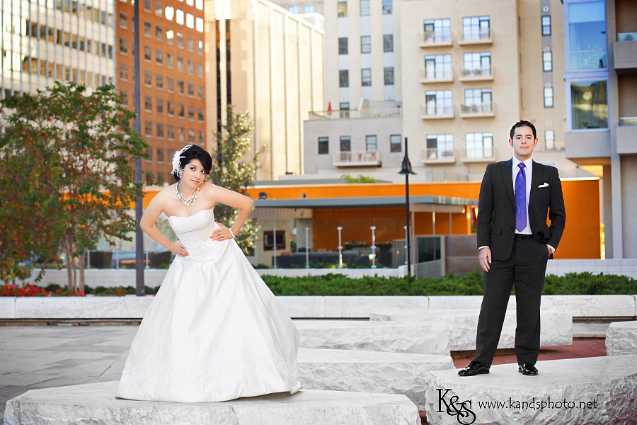 Sergio and Lacey's Wedding Session in Downtown Dallas. Photography by Dallas Wedding Photographers, K & S Photography