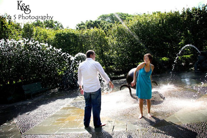 Jose and Lorie's dallas engagement session at the Dallas Arboretum.  Photographs by Dallas Wedding Photographers, K & S Photography