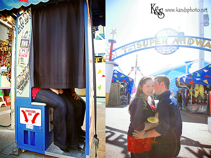 Nathan and Laura's Engagements at the Texas State Fair.  Photographs by Dallas Wedding Photographers, K & S Photography