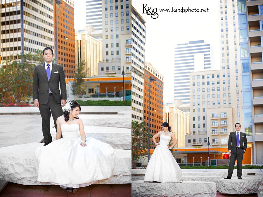 Sergio and Lacey's Wedding Session in Downtown Dallas. Photography by Dallas Wedding Photographers, K & S Photography