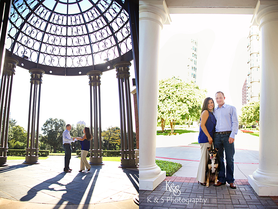 Sneak Peak of Chris and Chrystal's Engagement Session at Lee Park taken by Dallas Wedding Photographers, K & S Photography