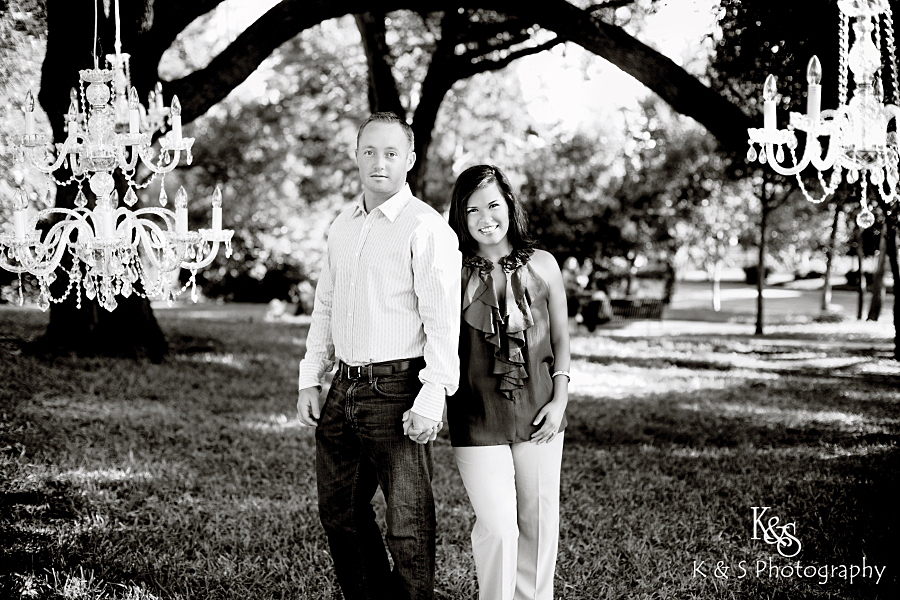 Sneak Peak of Chris and Chrystal's Engagement Session at Lee Park taken by Dallas Wedding Photographers, K & S Photography