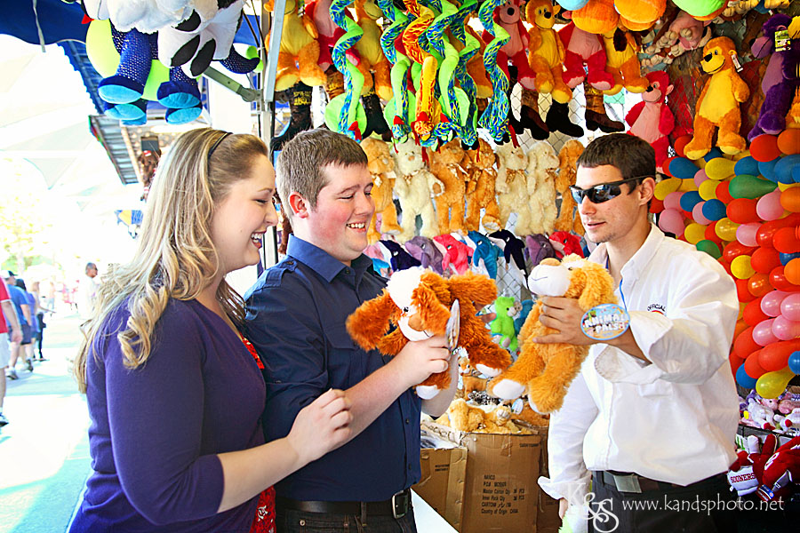 Nathan and Laura's Engagements at the Texas State Fair.  Photographs by Dallas Wedding Photographers, K & S Photography