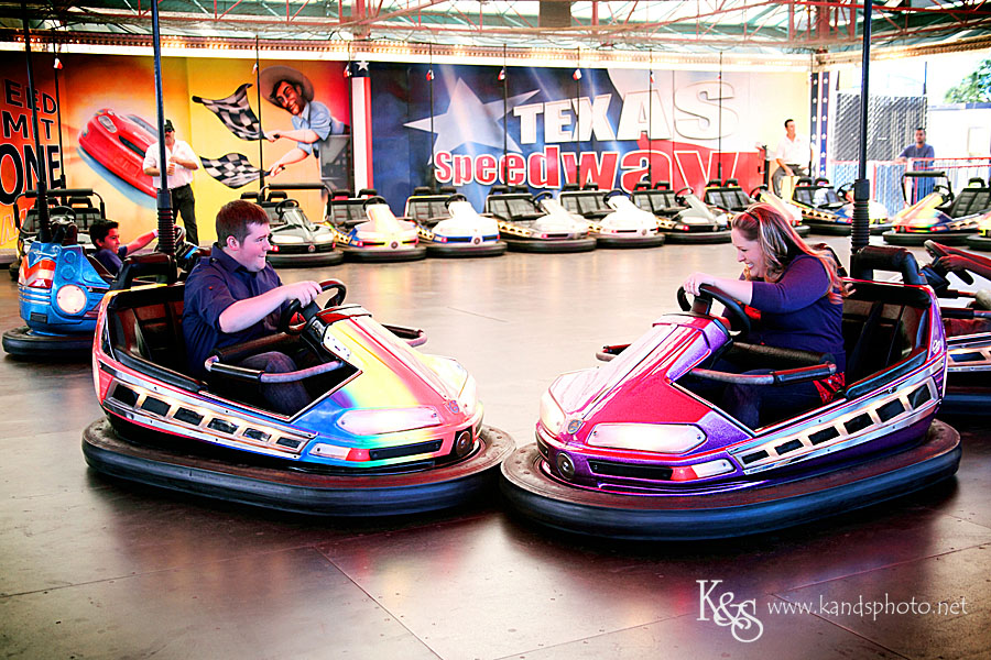 Nathan and Laura's Engagements at the Texas State Fair.  Photographs by Dallas Wedding Photographers, K & S Photography