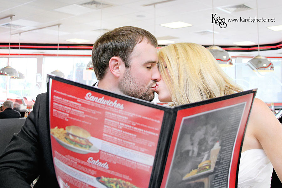 Dallas Wedding Photographers - Josh and Meredith's Day After Session at Steak and Shake