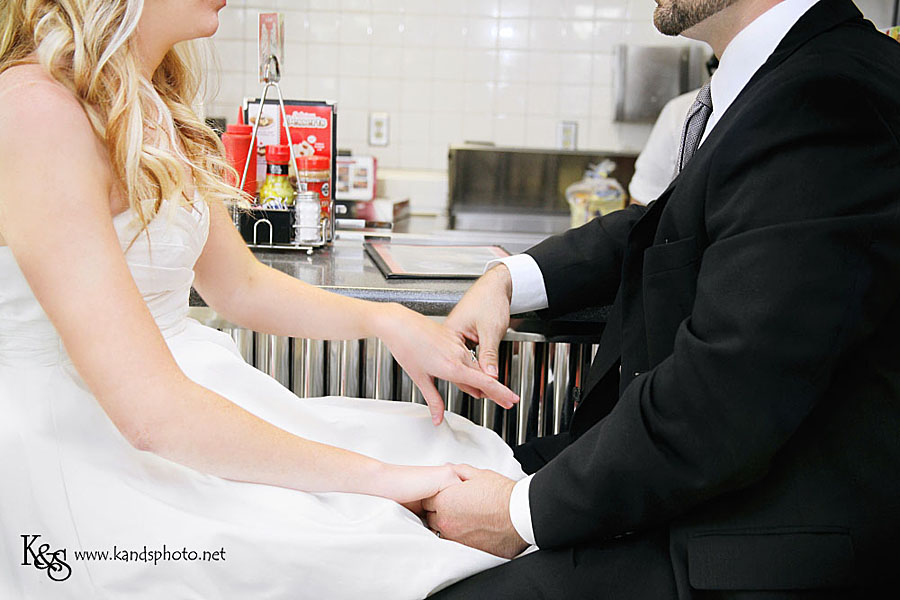Dallas Wedding Photographers - Josh and Meredith's Day After Session at Steak and Shake